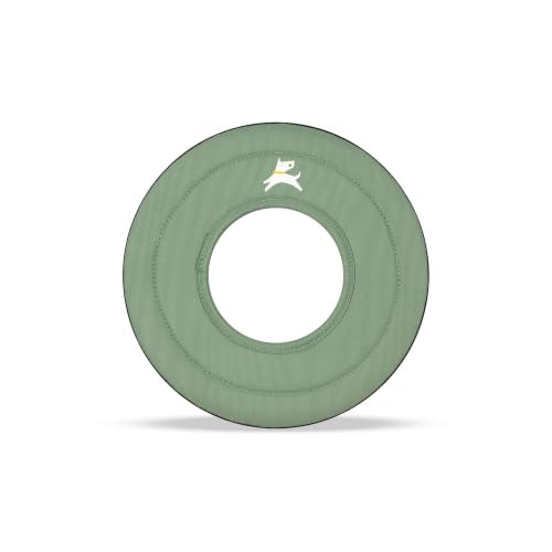 OllyDog Mini Super Flyer, Dog Flying Disc – Floating Fetch Toy, Soft on Teeth, Eco-Friendly Recycled Material, Lightweight, for Small & Medium Dogs (Olivine, 9") - color: Olivine