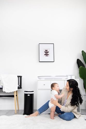 Ubbi Stainless Steel Diaper Pail, No Special Bag, Odor-Locking, Matte Black - color: Matte Black