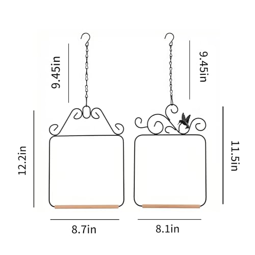 Two piece Metal Bird Swing with crossbars and Hanging Chains - Suitable for Outdoor Bird habitats in Gardens, terraces, lawns, and Tree Trunks - Load-Bearing, Easy to Hang, Black