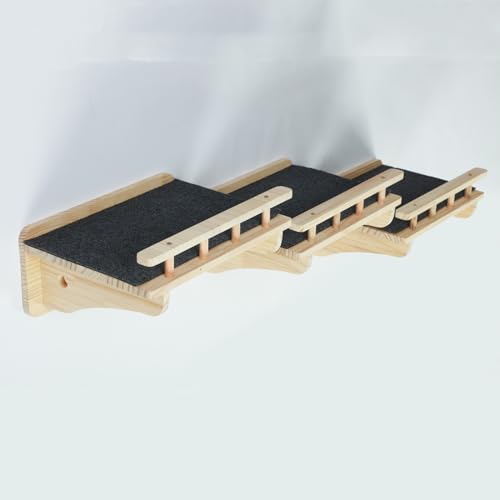 SHENGOCASE 47.2" x 11.8" Natural Wood Wall Mounted Cat Shelves - size: B