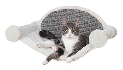 Trixie Wall Mounted Cat Lounge Set with Hammock & Condo – Climbing Shelves with Plush Condos & Sisal Steps – Wall-Mounted Cat Furniture for Scratching & Lounging – Gray, 18.75 x 11 x 11.25 in - color: Gray
