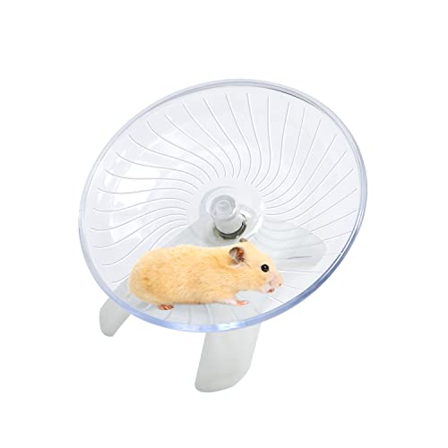 Litewoo Hamster Flying Saucer Silent Running Wheel for Gerbil Rat, White - color: White