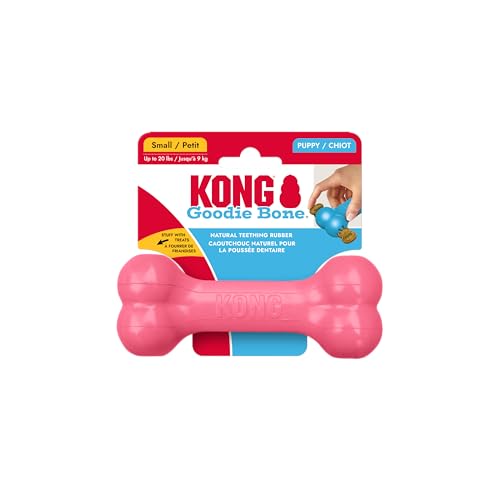 KONG Puppy Goodie Bone, Natural Rubber Chew, for Small Puppies, Pink - color: Pink, size: Small