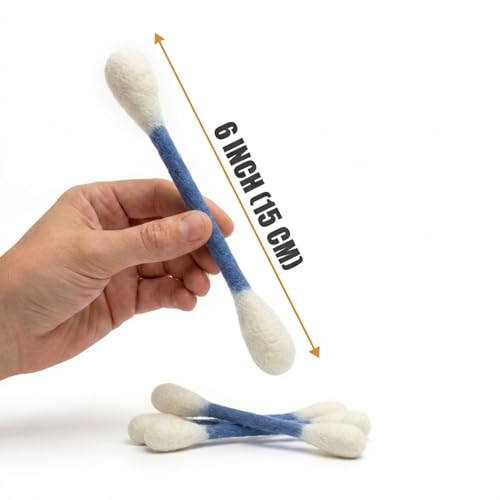 Glaciart One Swabs Cat Toys with Catnip - 6 Pk | Durable for Chew, Cute Cat Toys Interactive Kitty for Boredom, Exercise, & Play | Filled w/Organic Catnip for Anxiety & as Digestive Aid | Gift Idea - color: Blue Swabs, size: Regular