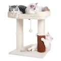 Cat Tree Tower for Large Cats Cat Scratching Post with Bed 20x16“ - color: Beige, size: Large