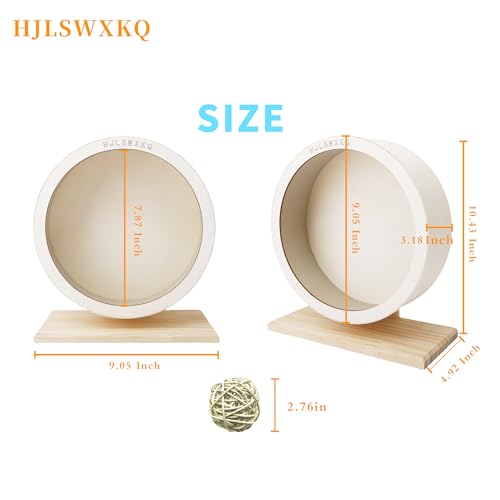 9 inch Silent Wooden Hamster Wheel with Removable Track - size: 9in