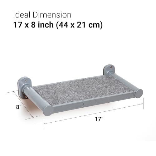 SVD.PET Cat Wall Shelves, 17" x 8" Wall Furniture with Felt Pad, Modern Design, Easy to Install & Clean, Cat Perch for Sleeping & Playing (Dark Grey) - color: Dark Grey, size: Cat Shelf