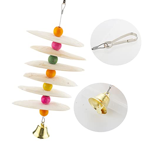 DQITJ Bird Cuttlebone Chew Toy, Natural Bird Calcium Cuddle Bone for Parrot Cockatiel Budgie Conure Sharp Beaks (6 Pcs in a Bunch)