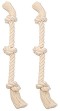 (2 Pack) 100-Percent Cotton White 3-Knot Rope Tug, Medium 20-Inch