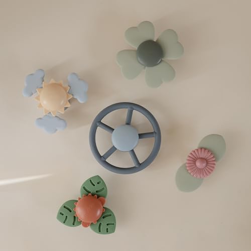 mushie Blossom Suction Spinner Toy | Toddler Sensory Toys for Bath & Play - style: Blossom