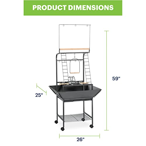 Prevue Pet Products Parrot Play Stand with Wheels - Black - size: Small