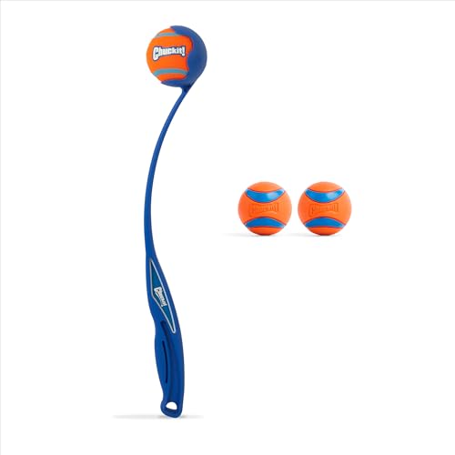 Chuckit! Ultra Ball and Launcher Bundle, Sport 18in, 2 Pack Medium 2.5in - size: 18in, style: Ultra Ball & Launcher Bundle