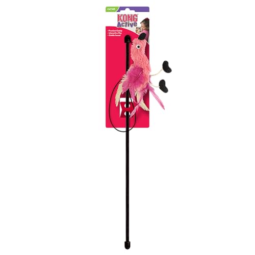 KONG Cat Teaser Wand Toy - Encourages Pouncing & Batting (Feather) - color: Feather