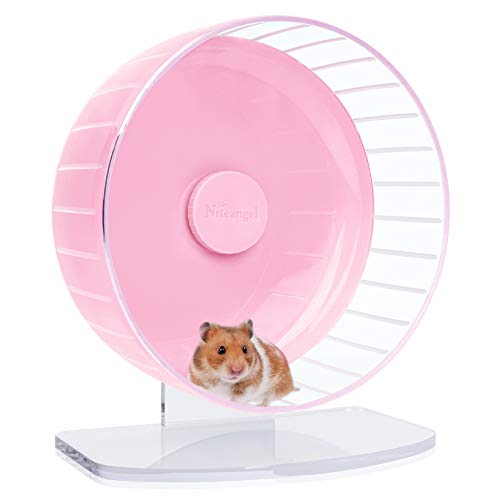 Niteangel Super-Silent Hamster Exercise Wheels: Quiet 11 inch Running Wheel - color: Pink, size: Large