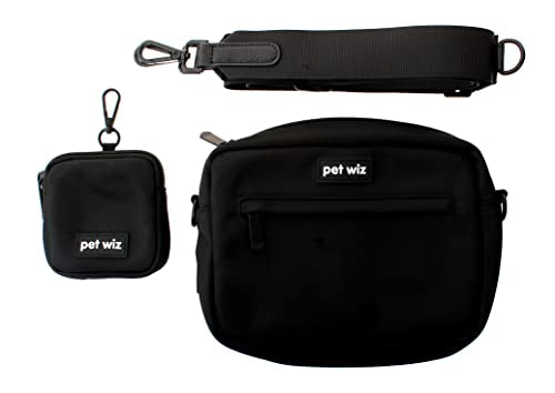 pet wiz Dog Walking Bag with Adjustable Strap - color: Black