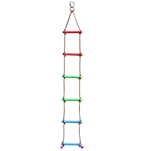 Rainbow Craft 6.6FT Ninja Rope Ladder, PP Material, Kids Obstacle Course