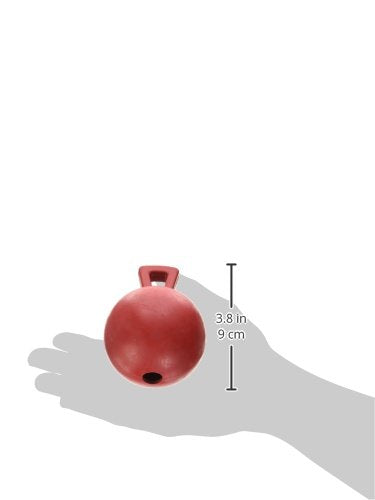 Jolly Pets Tug-n-Toss Heavy Duty Dog Toy Ball with Handle, 3 Inches/Mini, Red (403 RD) - color: Red, size: 3 inches/Mini