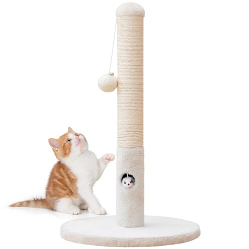 Woochpet Funny Cat Scratching Posts Sturdy Scratcher Posts 23'' Off White - color: Off White, size: 23‘’