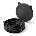 Slow Feeder Cat Bowl, Silicone Maze Design with Suction Base - color: Black