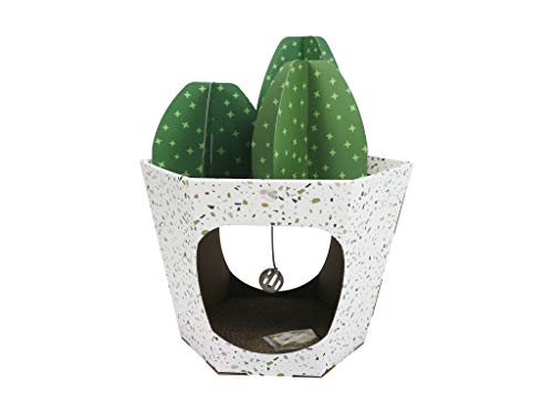 American Cat Club Cat House with Scratcher & Catnip included - Cactus Den - style: Cactus Tree