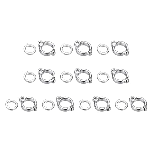 Bird Foot Rings 10Set 9.5mm/0.37" ID Metal Leg Ring Silver Tone - size: 9.5mm/0.37" ID