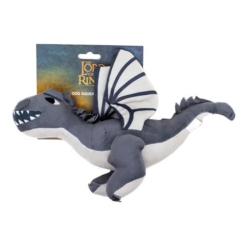 Buckle-Down The Lord of the Rings Squeaky Plush Dog Toy for Large, Medium & Small Dogs, Smaug Dragon Full Body Pose, 4.5" x 11" - color: Smaug Dragon