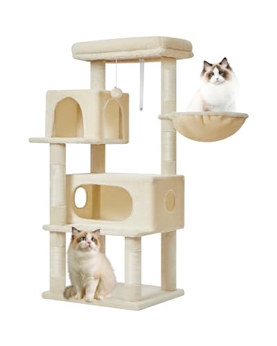 Taoqimiao Cat Tree, 49In Cat Tower for Indoor Cats Large Adult - color: Beige, size: 49.2 Inches