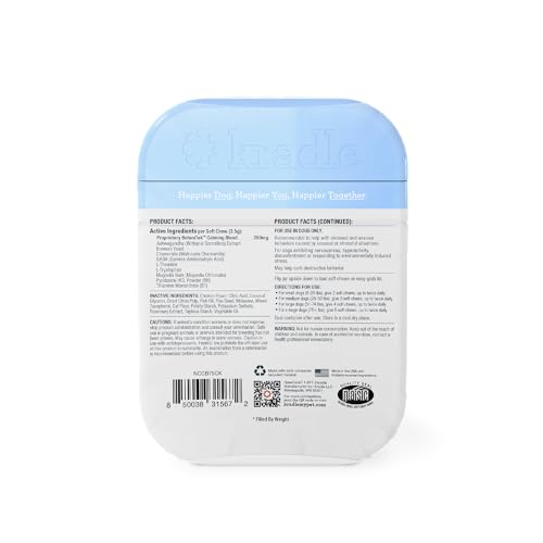 Kradle Calming Chews for Dogs, Anxiety Support, L‑Theanine, GABA, 75 Chews - size: 75-Count Jar