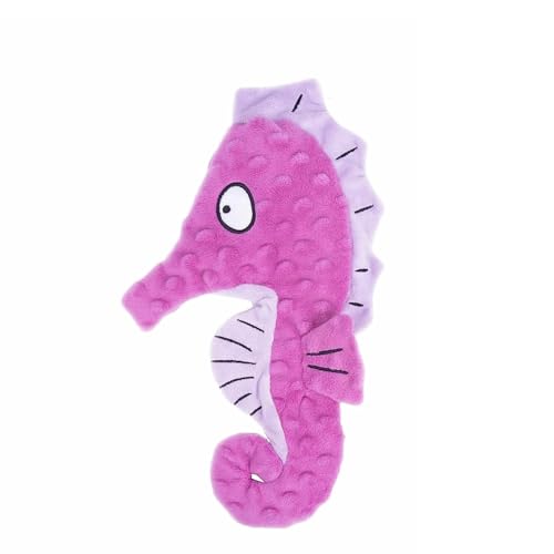 Artinova Dog Toys Squeaky Crinkle Purple Seahore, 1 Pack. No Stuffing Dog Toys for Puppy Teething Chewing, Durable Interactive Toys for Medium and Large Dogs