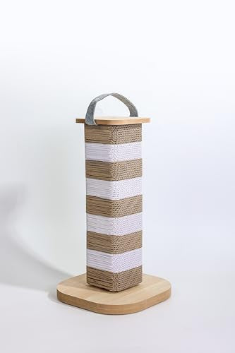 Cat Scratching Post for Indoor Cats, 23.6 Inch Tall Cardboard Cat Scratcher Pad for Kittens & Cats, Multi Surface Scratching Board, Easy Assembly, Protects Furniture