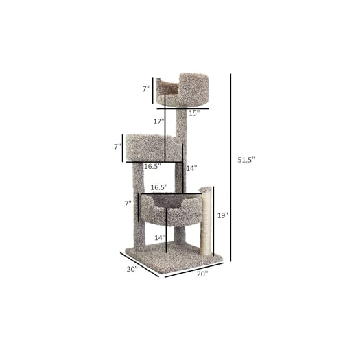 Maykoosh Southwestern Sanctuary Multi-Level Cat Cat Climbing Tower Cat Tree, Solid Wood and Carpet Construction, Modern Cat Tree with Scratch Post and Sturdy Base Speckled/26 L x 25" W x 49" H - color: Speckled, size: 26 L x 25 W x 49 H