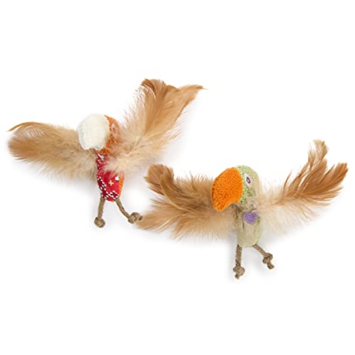 Petlinks (2 Count) HappyNip Love Birds Cat Toys, Contains Silvervine & Catnip - Multi Color, 2 Count - color: Love Birds, size: Set of 2
