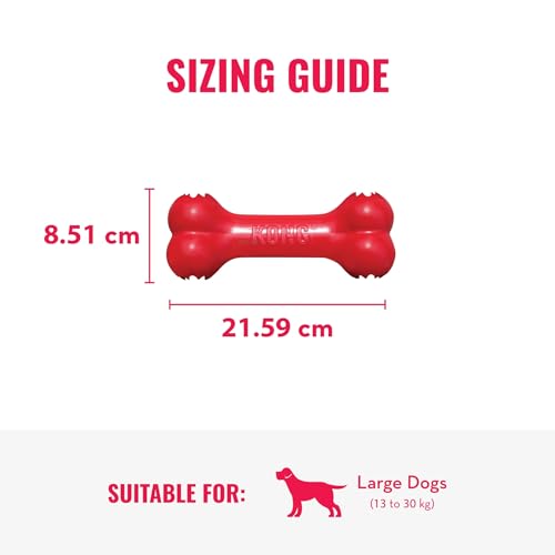 KONG Goodie Bone, Natural Rubber Treat-Dispensing Toy, Red, for Medium Dogs - size: Medium (Pack of 1)