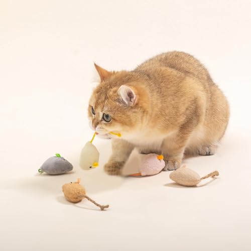 Shudyear cat Toys 10pcs Mouse Toys, Interactive Catnip Animal Toys for Indoor Kittens to Eliminate Boredom for Bored Indoor Cats (10pc) - size: 10pc