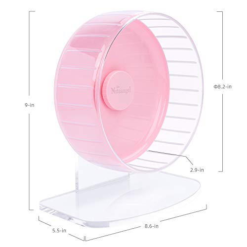 Niteangel Super-Silent Hamster Exercise Wheel: Quiet 8.2 inch Running Wheel - color: Pink, size: Small