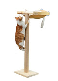Cat Window Perch with Scratching Post, 46-Inch Tall Climbing Tree & Hammock - size: standard