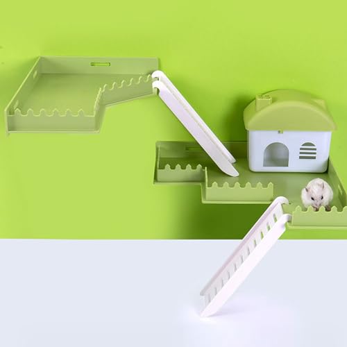 Hamster Play Platform, Plastic Hamster Platform with Ladder, Small Animals Standing Platform, Hamster Stand Platform Toys, Small Animal Cage Standing Platform for Guinea Pig - size: Large