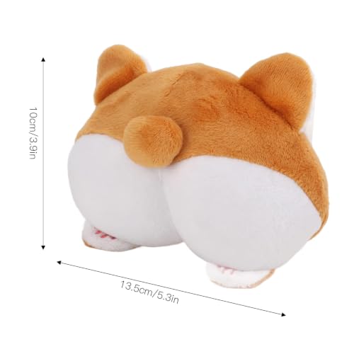Plush Squeaky Butt Toys, Corgi Ass Plush Squeaky Toy Cute Brown Corgi Ass Pet Tooth Cleaning Toys for Small and Medium-Sized Pets