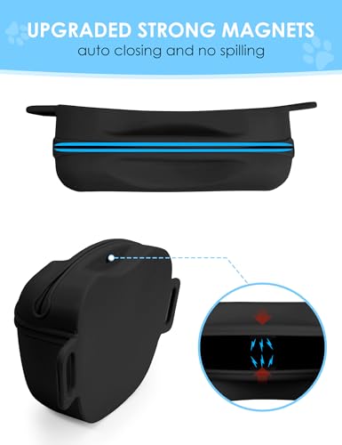 heouvo 1.67 Cup Magnetic Dog Treat Pouch with Training Clicker (Black) - color: Black