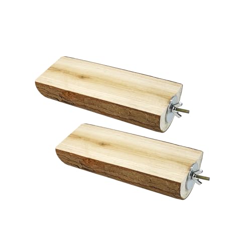 Parrot Cage Perch, Flat Wooden Platform for Birds Parrots Rats Small Animals(2 Packs)