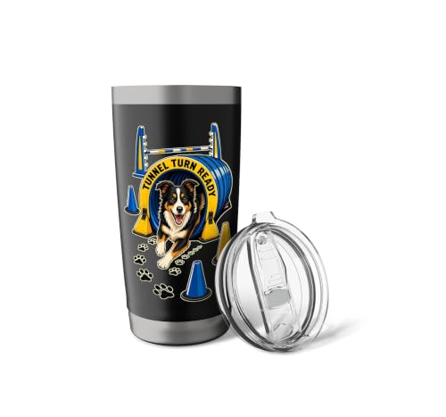 TUNNEL TURN READY Dog Agility Course, Training, Jump Bar Stainless Steel Insulated Tumbler - color: Black