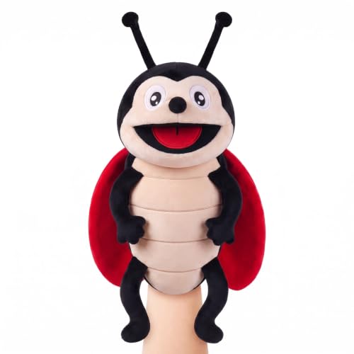 Animal Hand Puppets 11 Inch Insect Plush Ladybug Ant Dragonfly Caterpillar Puppet Toys Role-Play Puppets for Kids Storytelling Imaginative Pretend Play Teaching Preschool(Ladybug) - style: Ladybug