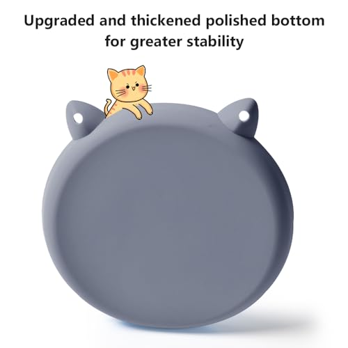 2Pcs Silicone Slow Feeder Cat Bowl,Puzzle Feeder,Interactive Toys,Slow Feeding cat Bowl Suitable for All Dry and Wet Foods,Easy to Clean Silicone Bowls(Grey and Pink) - size: Grey / Pink