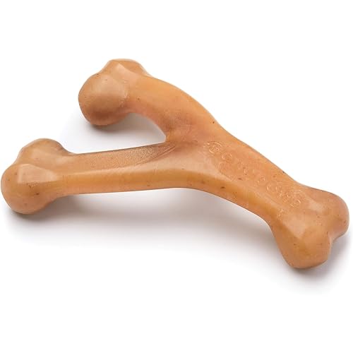 Benebone Wishbone Dog Chew Toy for Aggressive Chewers, Real Chicken, Medium - size: Medium
