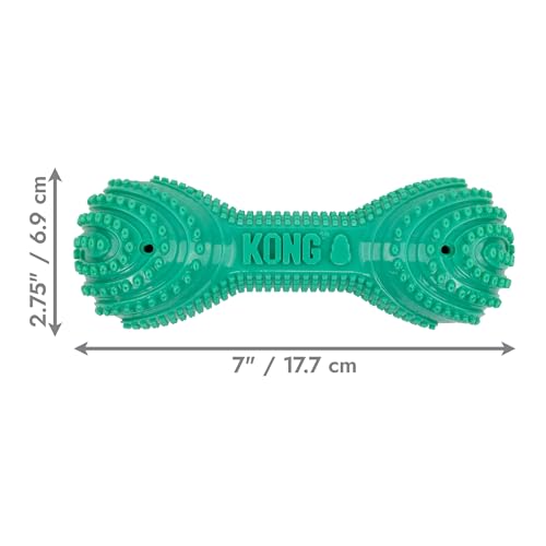 KONG CoreStrength Dog Toy – Dumbbell –Durable Tough Chew Toy for Medium & Large Dogs – Textured Dental Chew for Teeth & Gums – Fetch & Interactive Play - color: Dumbbell
