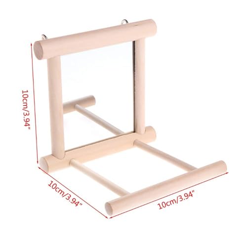 Litewoo Bird Mirror with Perch Parrot Swing Interactive Play Toys, 2 PC - color: Bird Mirror Perch Stand-2 PCS