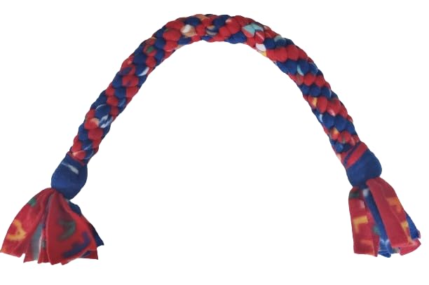 Dog Puppy Tug Pull Toy Rope Play Durable Interactive Entertaining Heavy Duty Fleece Square Braid by Knots SO Fast (Red) - color: Red