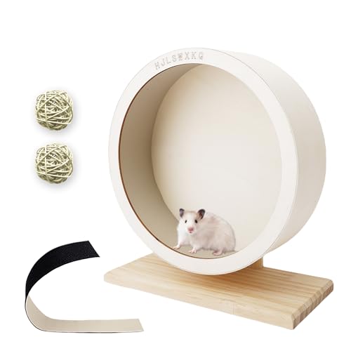 9 inch Silent Wooden Hamster Wheel with Removable Track - size: 9in