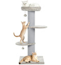 Cat Craft 43" Short Plush Cat Scratching Post with Perch & Bed, Grey - color: Light Grey