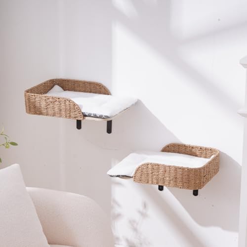 SHENGOCASE 2-Pack Wall Mounted Cat Bed Perch - size: F